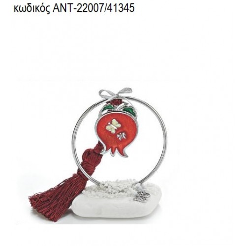 ΡΟΔΙ ΚΟΚΚΙΝΟ ΣΜΑΛΤΟ ΜΕ ΠΕΤΑΛΟΥΔΕΣ ΣΕ ΚΥΚΛΟ ΕΠΑΡΓΥΡΟ ΠΑΝΩ ΣΕ ΒΟΤΣΑΛΟ ΑΝΤ-22007/41345 