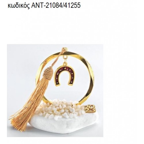 ΠΕΤΑΛΟ ΚΟΚΚΙΝΟ ΣΕ ΚΥΚΛΟ ΕΠΙΧΡΥΣΟ ΠΑΝΩ ΣΕ ΒΟΤΣΑΛΟ ΑΝΤ-21084/41255