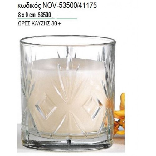 ΚΕΡΙ ΣΕ ΓΥΑΛΙΝΟ ΠΟΤΗΡΙ ΜΕ ΣΧΕΔΙΟ 8x9ΕΚ NOV-53500/41175