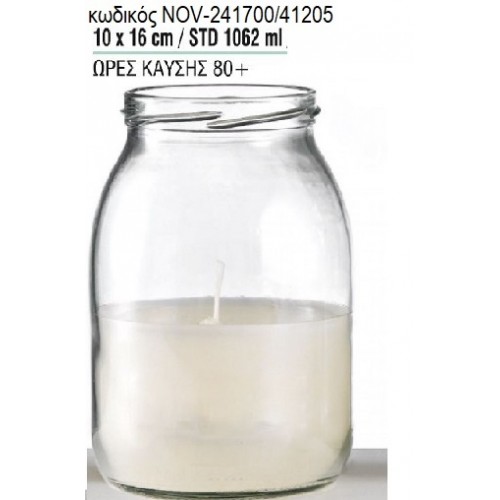 ΚΕΡΙ ΣΕ ΓΥΑΛΙΝΟ ΒΑΖΟ 10x16ΕΚ NOV-241700/41205