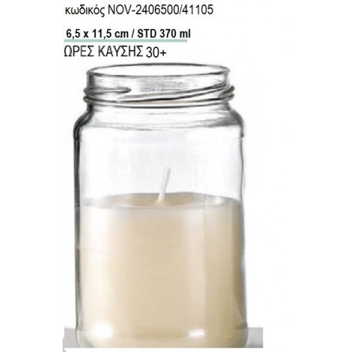 ΚΕΡΙ ΣΕ ΓΥΑΛΙΝΟ ΒΑΖΟ 6,5x11,5ΕΚ NOV-2406500/41105