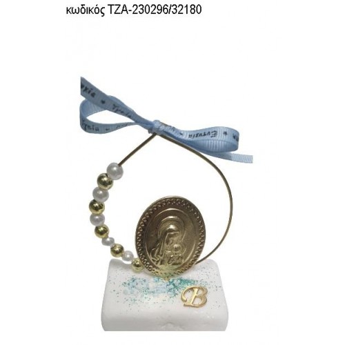 ΠΑΝΑΓΙΤΣΑ ΕΠΙΧΡΥΣΗ ΣΕ ΚΥΚΛΟ ΜΕ ΠΕΛΡΕΣ ΚΑΙ ΧΡΥΣΕΣ ΧΑΝΤΡΕΣ ΚΑΙ ΜΟΝΟΓΡΑΜΜΑ ΠΑΝΩ ΣΕ ΜΑΡΜΑΡΟ ΤΖΑ-230296/32180