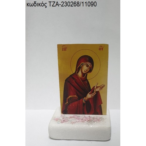 ΠΑΝΑΓΙΤΣΑ ΕΙΚΟΝΑ ΞΥΛΙΝΗ ΠΑΝΩ ΣΕ ΜΑΡΜΑΡΟ ΤΖΑ-230268/11090